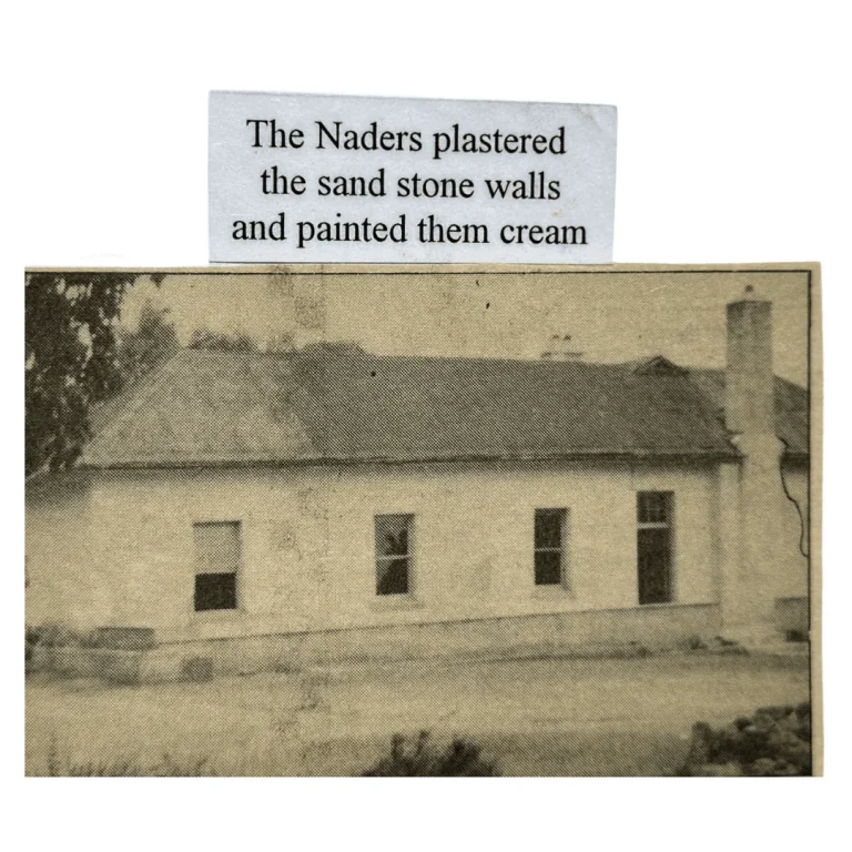 Plastered sand stone walls that have been painted cream